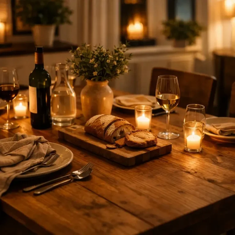 Mesa con luz cálida y ambiente acogedor que refleja una experiencia gastronómica basada en el cuidado, el servicio y la atención al detalle